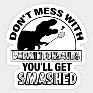 Badminton Dinosaurs Sticker